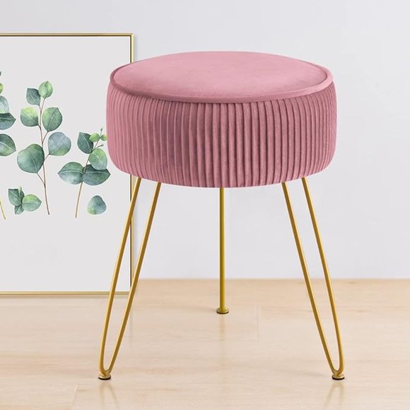 Gorgeous Pink Velvet Stool - BRAND NEW - Picture 4 of 4